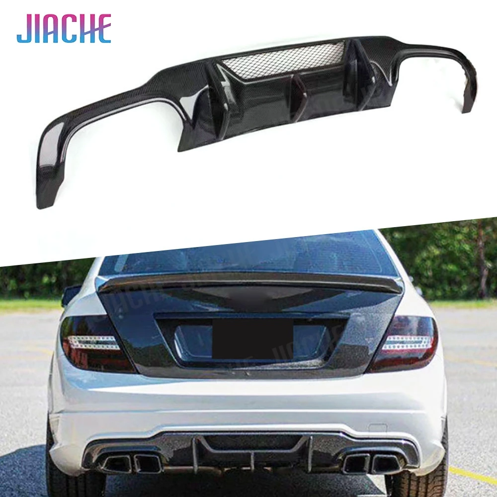 

Carbon Fiber Rear Diffuser For Mercedes Benz C Class W204 C180 C200 C260 C300 C63 For AMG 2012-2014 Rear Bumper Lip Diffuser
