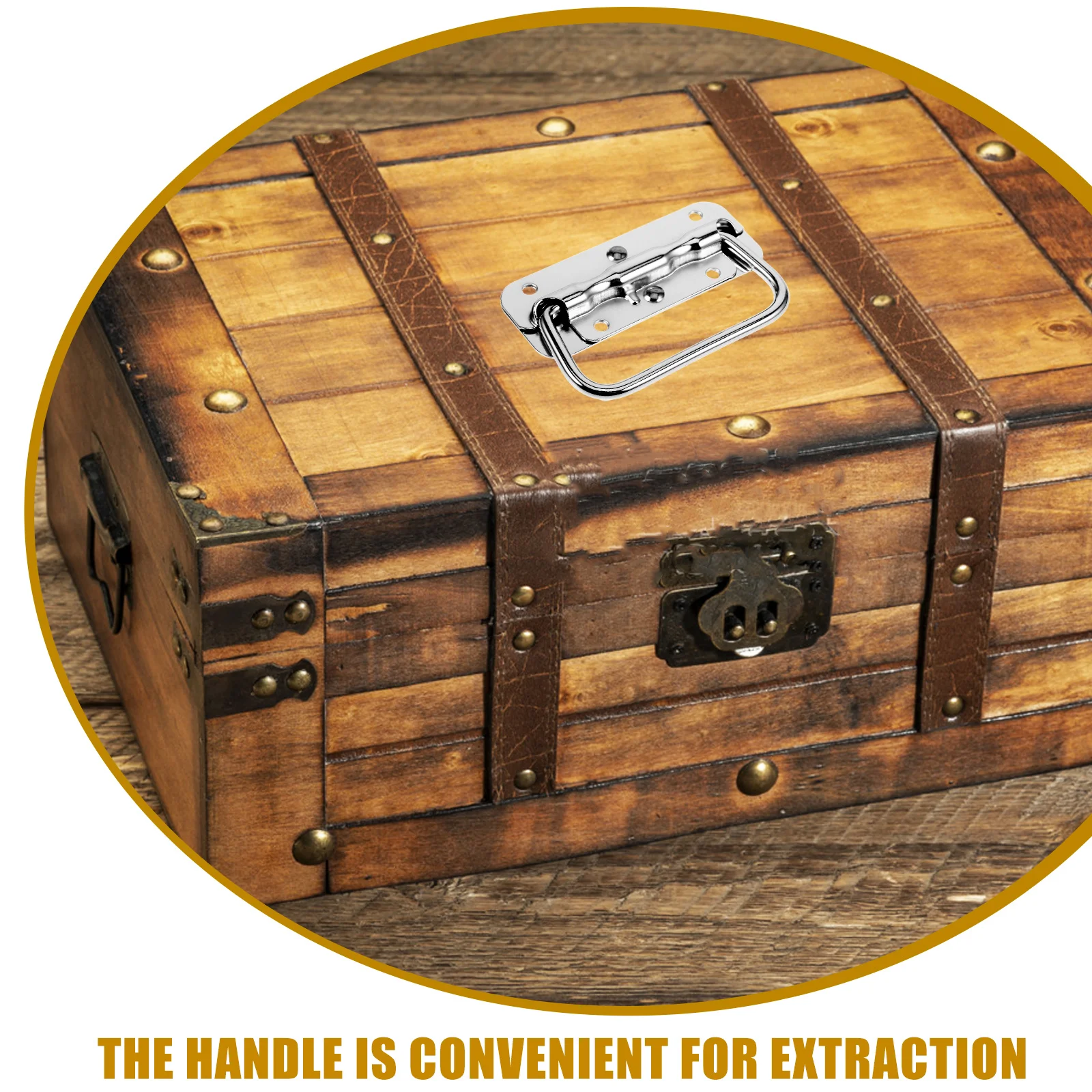 

4Pcs Spring Loaded Folding Handles Heavy Duty Metal Mount Handles Toolbox Case Handle Replacement Case Handle Chest Pull