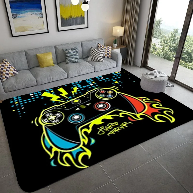 Gamer Controller Area Rug Anti-Slip Floor Mat Door  Home Running  Bedroom Indoor Outdoor Kids Play  Alfombra