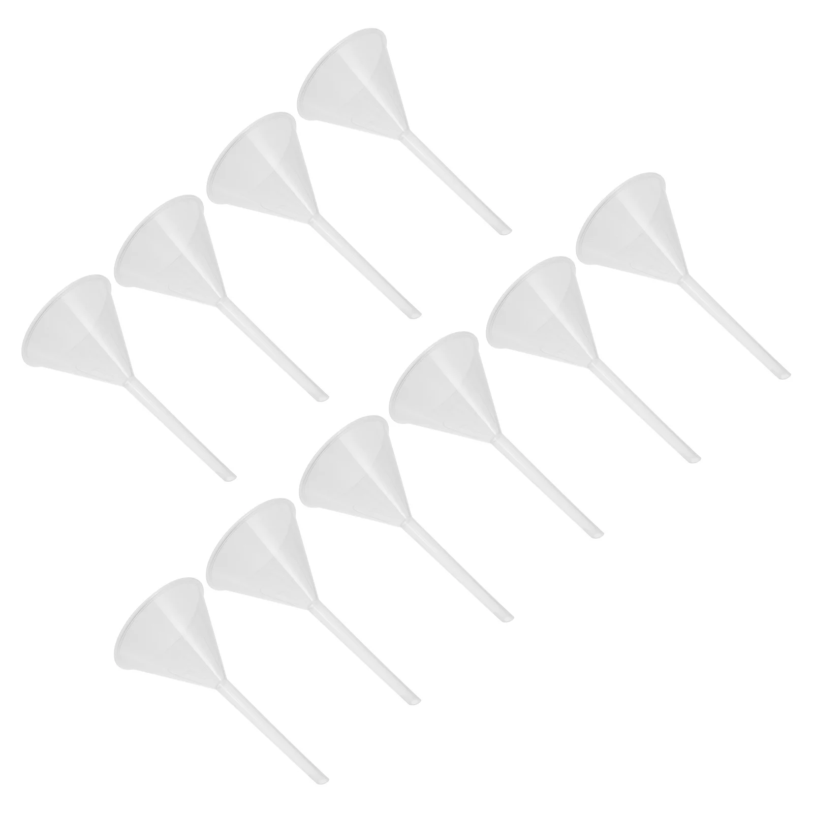 

10Pcs Plastic Triangle Laboratory Funnels 90mm Transparent Lightweight Durable Analytical Chemistry Experiment Filling Funnel