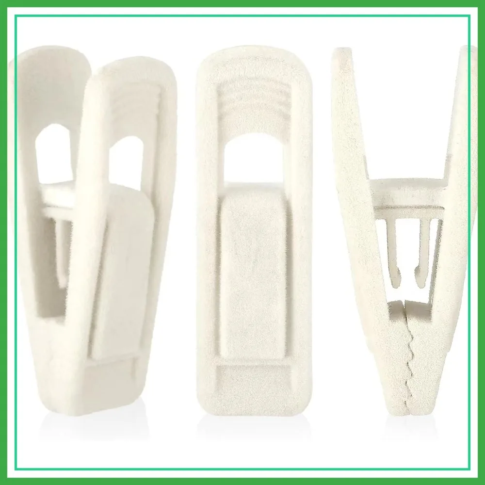 

24 Pack Velvet Hanger Clips, Large Opening Clips for Pants, Strong Flocked Clips for Slim-Line Hangers