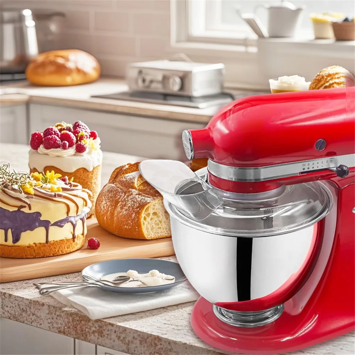 Щит FZFZ и крышки чаши миксера для чаши из нержавеющей стали емкостью 4,5–5 литров, крышки чаши миксера на подставке