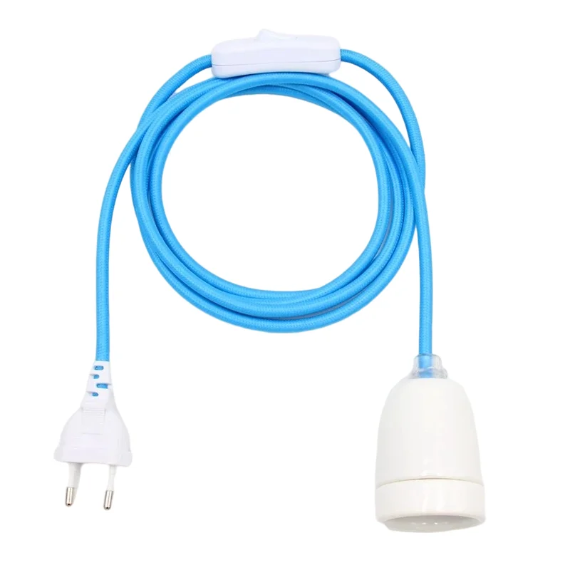 220V  Pendant Light Cord Kits EU Plug Hanging Lamps Cords With Ceramic Bulb Holder For LED Bracket Wall Lamp Design Light