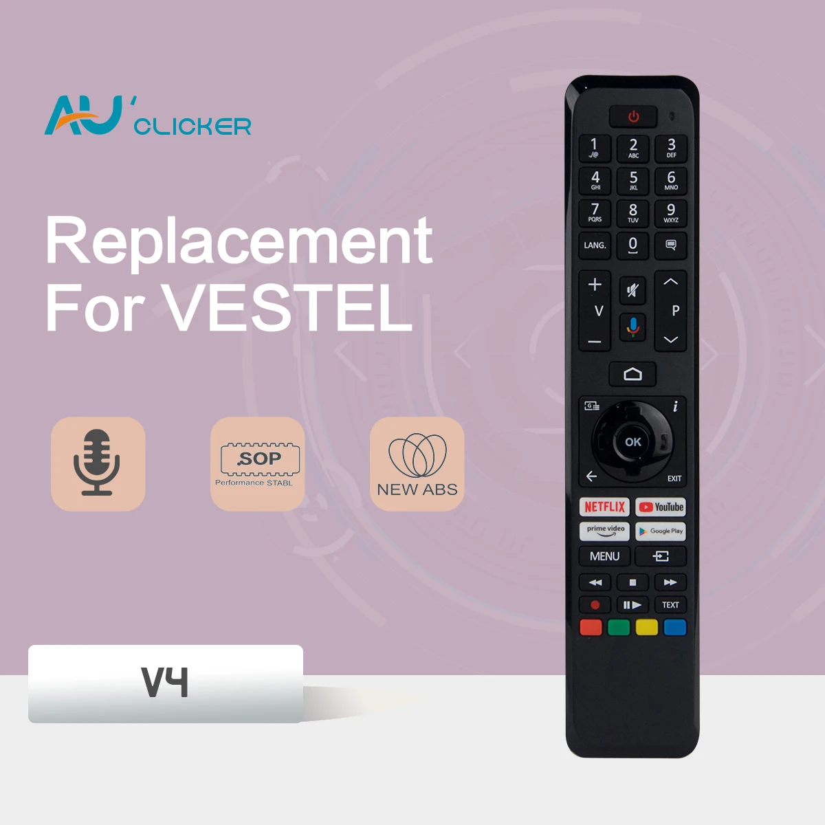 TV Remote Control For Vestel Smart TV Remoto with Voice Function