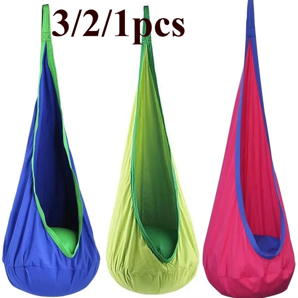 3pcs Pod Swing Seat without Cushions Folding Hanging Hammock Hanging Swing Seat Child Hammock for Indoor Outdoor Suspension Seat