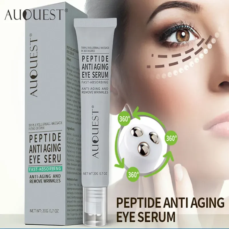 

AUQUEST Anti Dark Circle Eye Cream Skin Care Peptide Eye Bags Anti Wrinkle Hyaluronic Acid Cream Roller Massager Beauty Health