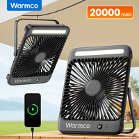 Warmco D4 Portable Desk Fan Rechargeable 20000mAh Camping Fan with Light,48Hrs Run Time 8\
