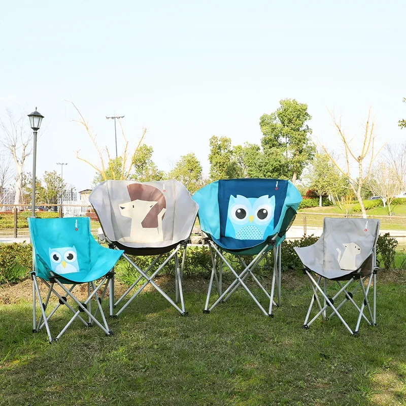 Lightweight Folding Moon Chair for Kids, Portable Picnic Chair, Anti-Corrosion Backrest Chair for Outdoor Adventures