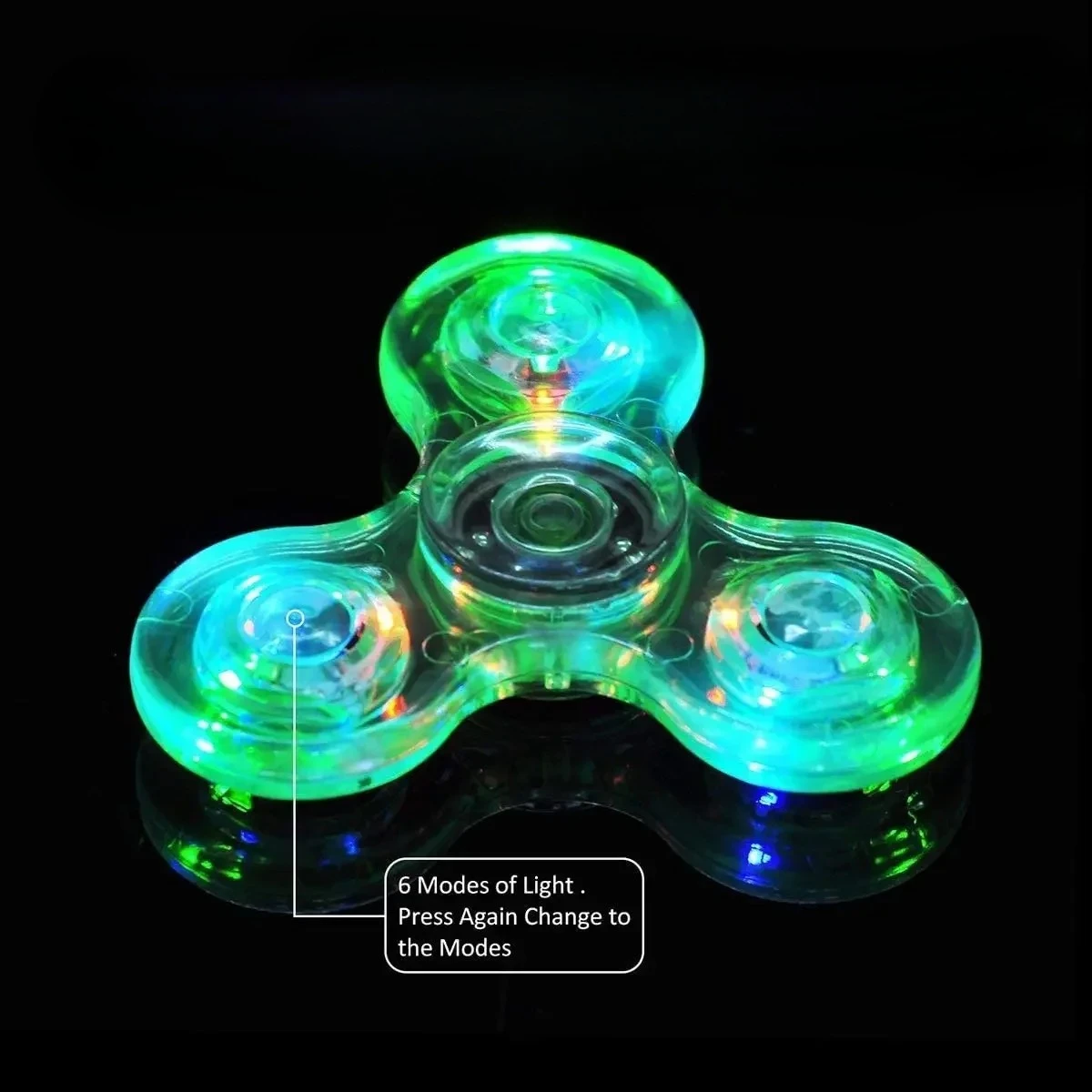 LEDライト付きフィジェットスピナー、ハンドトップスピナー、暗闇で光るライトスピナー、指のストレス解消、子供向けの面白いおもちゃ、ギフトに最適