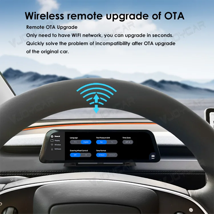 VJOYCAR 9.66 inches Instrument Display for New Model Y Juniper Model YL Dashboard with Air Outlet for Tesla All Model 3 Y