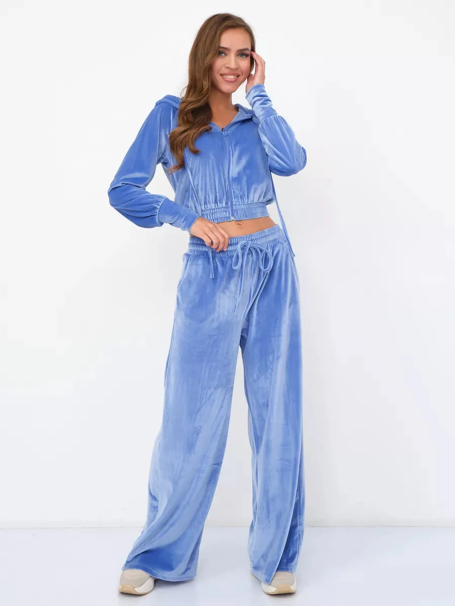 

Solid Color 2024 Autumn Women's Pantsuit Zip-up Cardigan Hoodies Suit Long Sleeved Trendy Casual Loose Elegance Women Two-piece