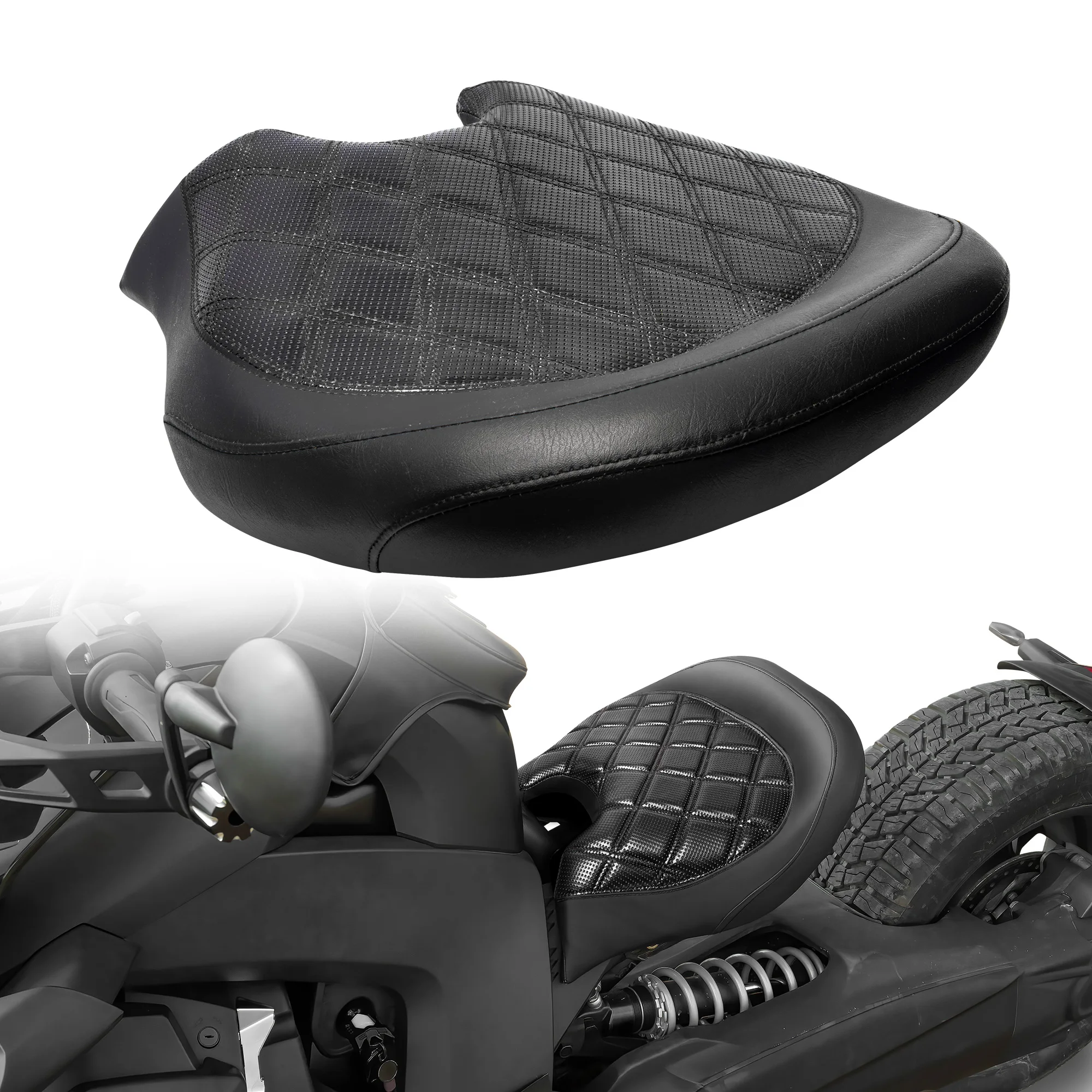 

Black Driver Comfort Seat Rhomboid High Quality Rider Driver Seatfor Can Am Ryker 600 900 Sport Rally Edition 2019-2024