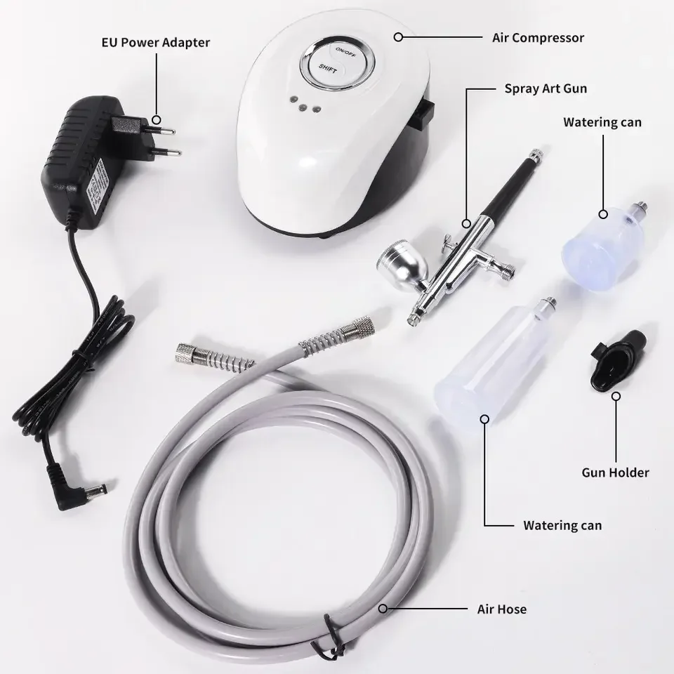 Afbeelding 6: Nagel Tattoo Kleurverf Hydraterende Spray Nano Injector Draagbare Spuitpistool Compressie Kit Schoonheidsreiniging Whitening