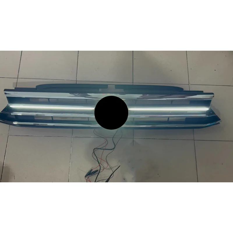Frontstoßstangengrill mit Licht für Volkswagen VW Passat B8 17-19, modifizierter weißer Lichtgrill, Netz-Kühlergrill, Autozubehör