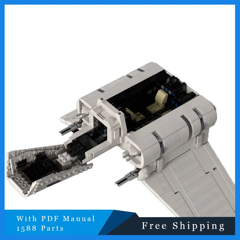 1588 parti Star Battle Series Bianco Cool Shuttle Mattoni da costruzione modulari Set di modelli per bambini Assemblaggio Display Giocattoli Regali del festival