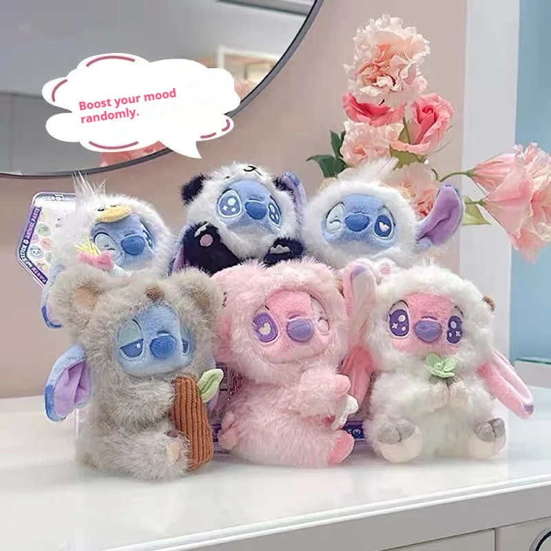 Boîte aveugle originale Disney Stitch, série de fête animale, figurine de dessin animé Panda, sac de jouets, pendentif, jouet tendance, objets de collection, ornement mignon