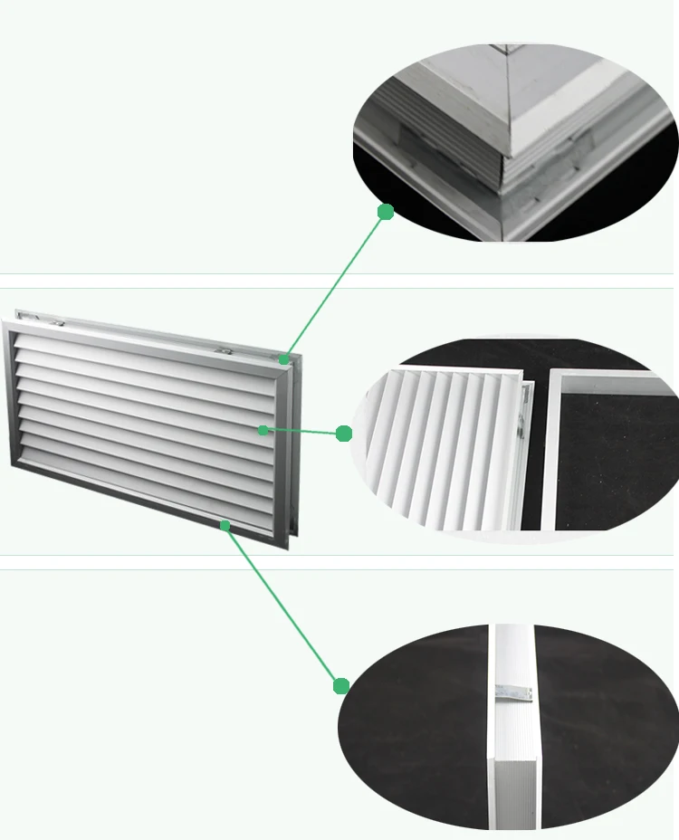 18x12inch(450x300mm)Decorative adjustable aluminum vent grille bathroom door ventilation