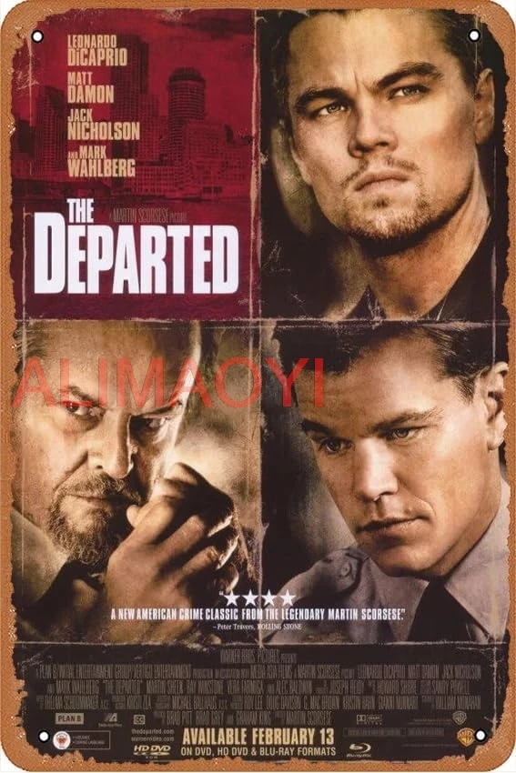 The Departed Movie (2006) Poster Vintage Metal Tin Sign Retro Style Wall Plaque Decoration Metal Sign 8x12 inch ALA