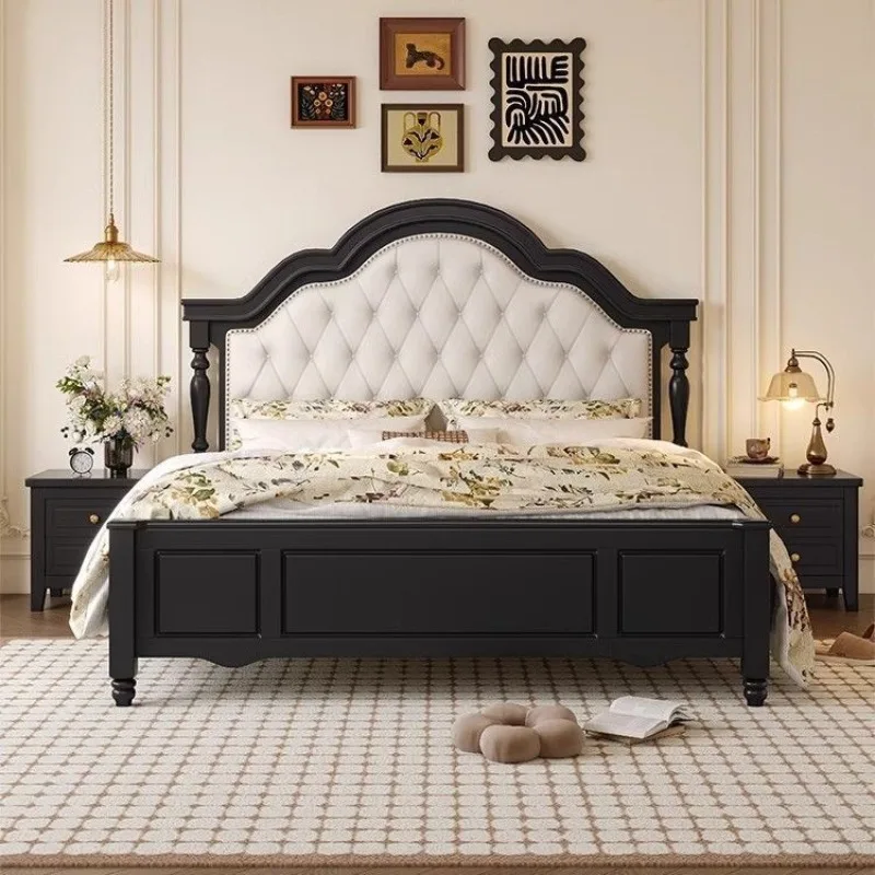 

French black retro master room queen 1.5 American wooden master room double