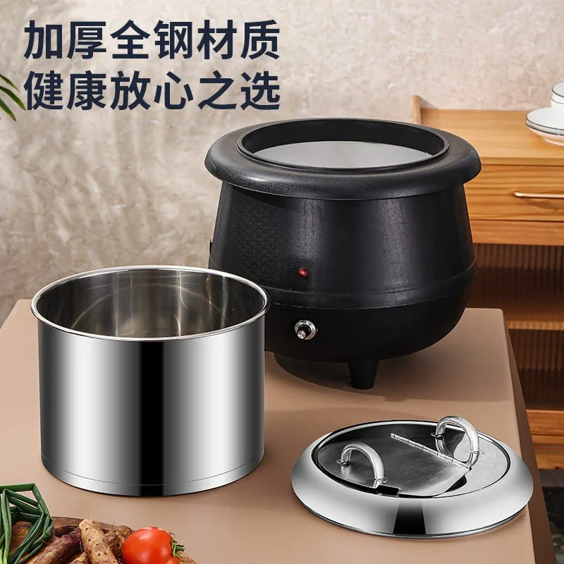 Commercial Electric Soup Warmer,304 Stainless Steel Liner Porridge Bucket,Thermal Pot ForHotel Buffet Restaurant Catering Supply