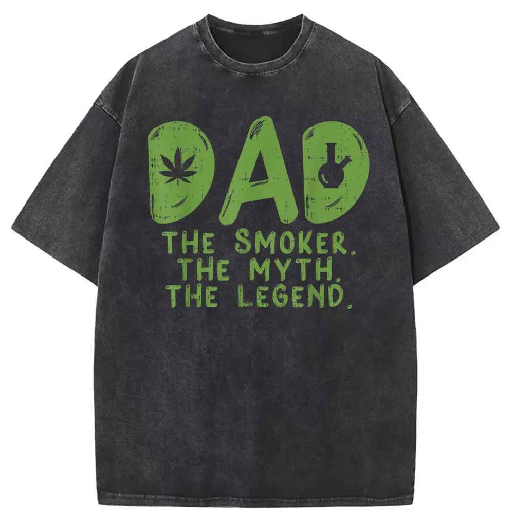 Dad Weed Smoker Myth Legend Men Vintage T-shirts Party Summer Fall Men's Tshirts Geek Sportswears Retro Long Sleeve Sweatshirts