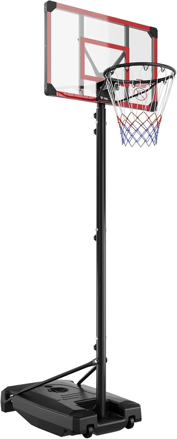 Garvee 4.82-8.53ft Height Adjustable Stable Enlarged Base Portable Basketball Hoop Outdoor Indoor, Basketball Hoops Goals System for Teenagers Youth Backyard Driveway Play