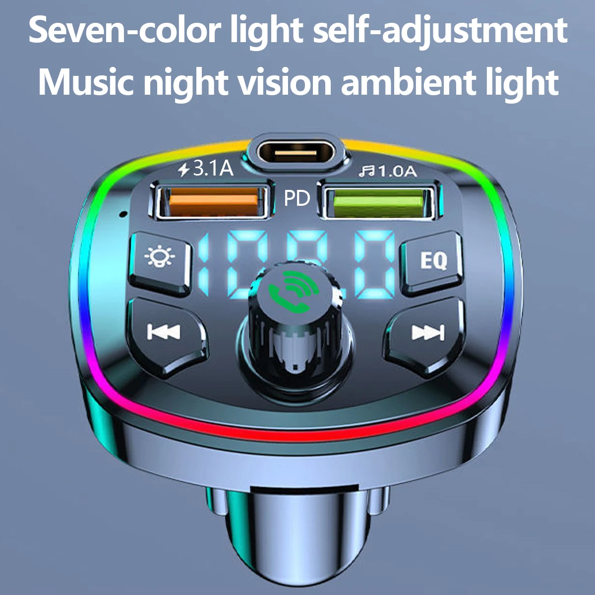 Bluetooth 5.0 Fm Transmitter Car Mp3 Player Wireless Hands-Free Audio Receiver Car Radio Dual USB Fast Charger