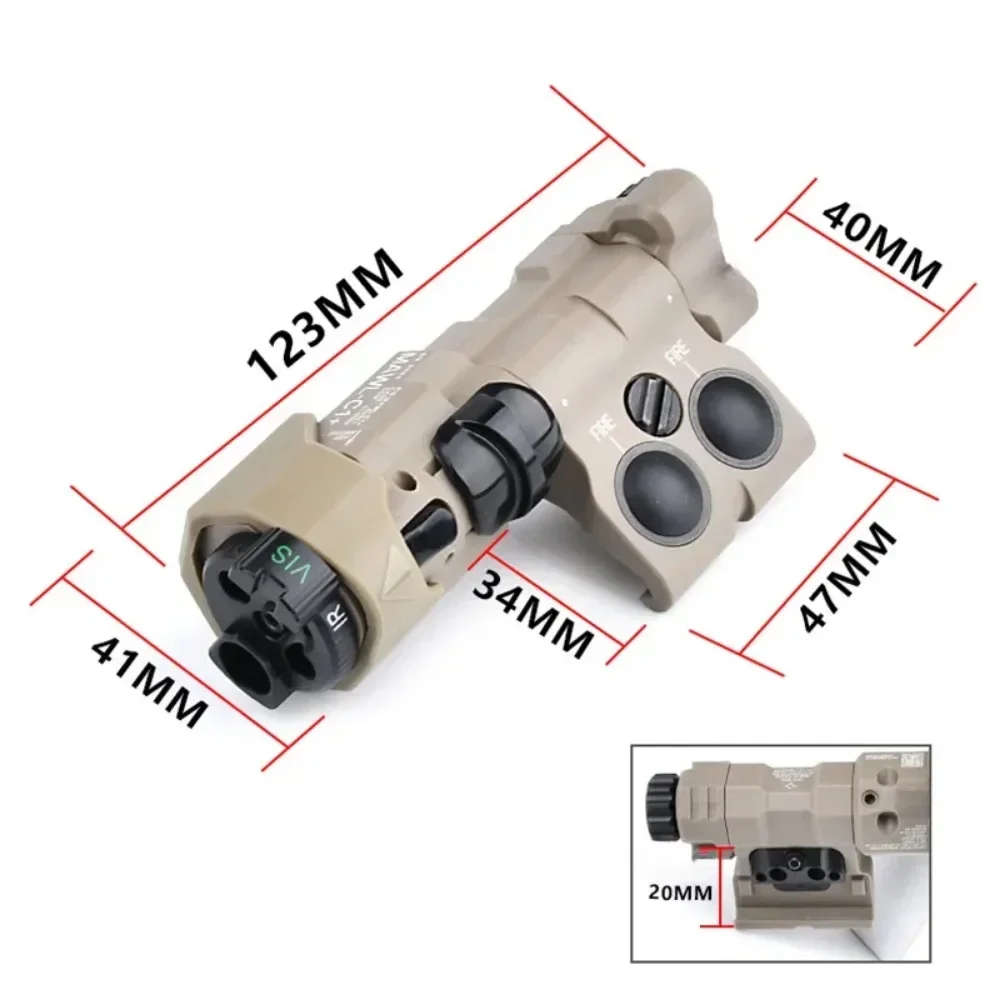 Tactical MAWL C1 LED Flashlight Box Airsoft Laser Model White Green Light Outdoor Hunting Fit 20mm Rail