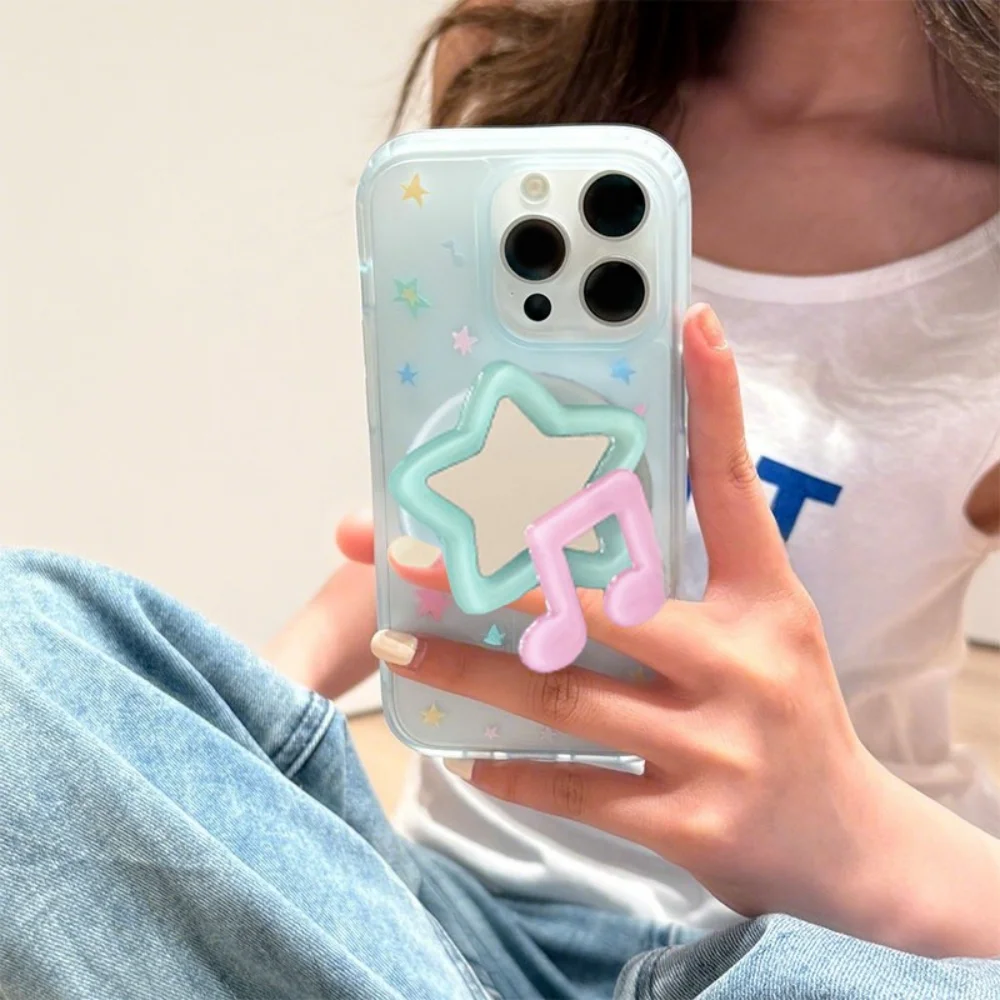 Koreańskie urocze lustro do telefonu magnetycznego Magsafe Griptok Grip Tok Stand do iPhone'a 16 Składane etui do ładowania bezprzewodowego Pierścień uchwytu