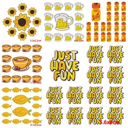 10 pcs/lot Wholesale Yellow Letters Embroidered Patches For Clothing Sewing Stickers Flowers Applique Iron On Patches On Clothes
