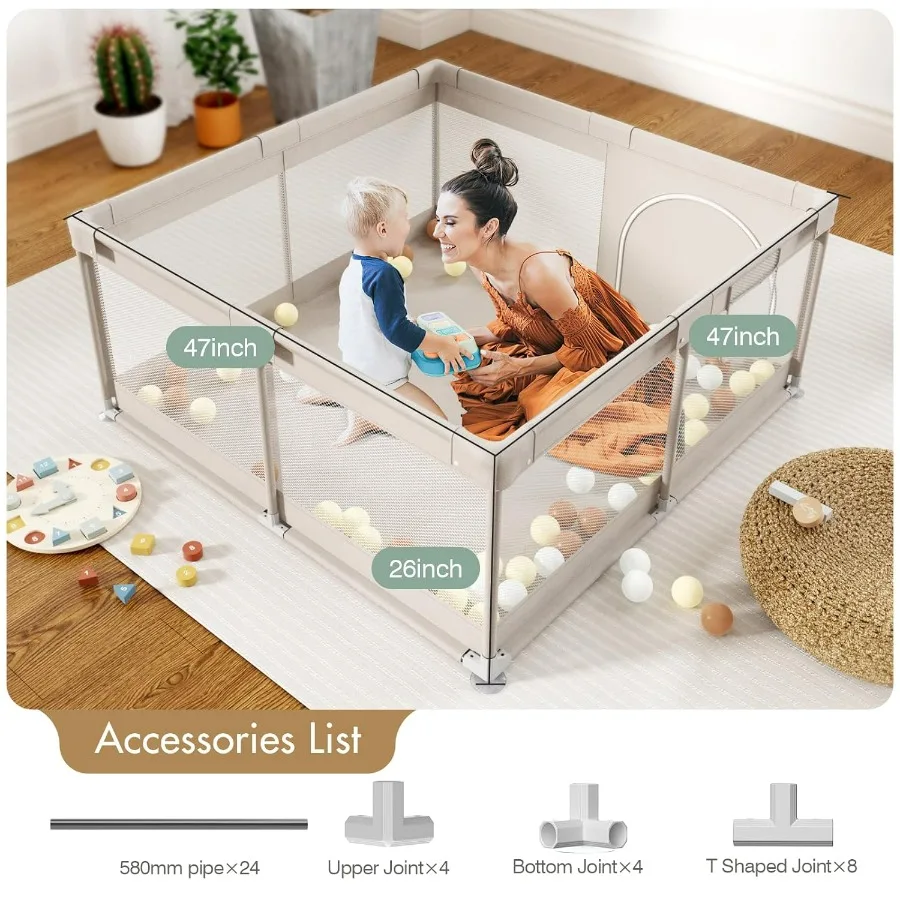 Baby PlaypenPlaypen for Babies and Toddlers Play Pen for Play Pen for Babies and Toddlers 47 47 inch playpen Without mat