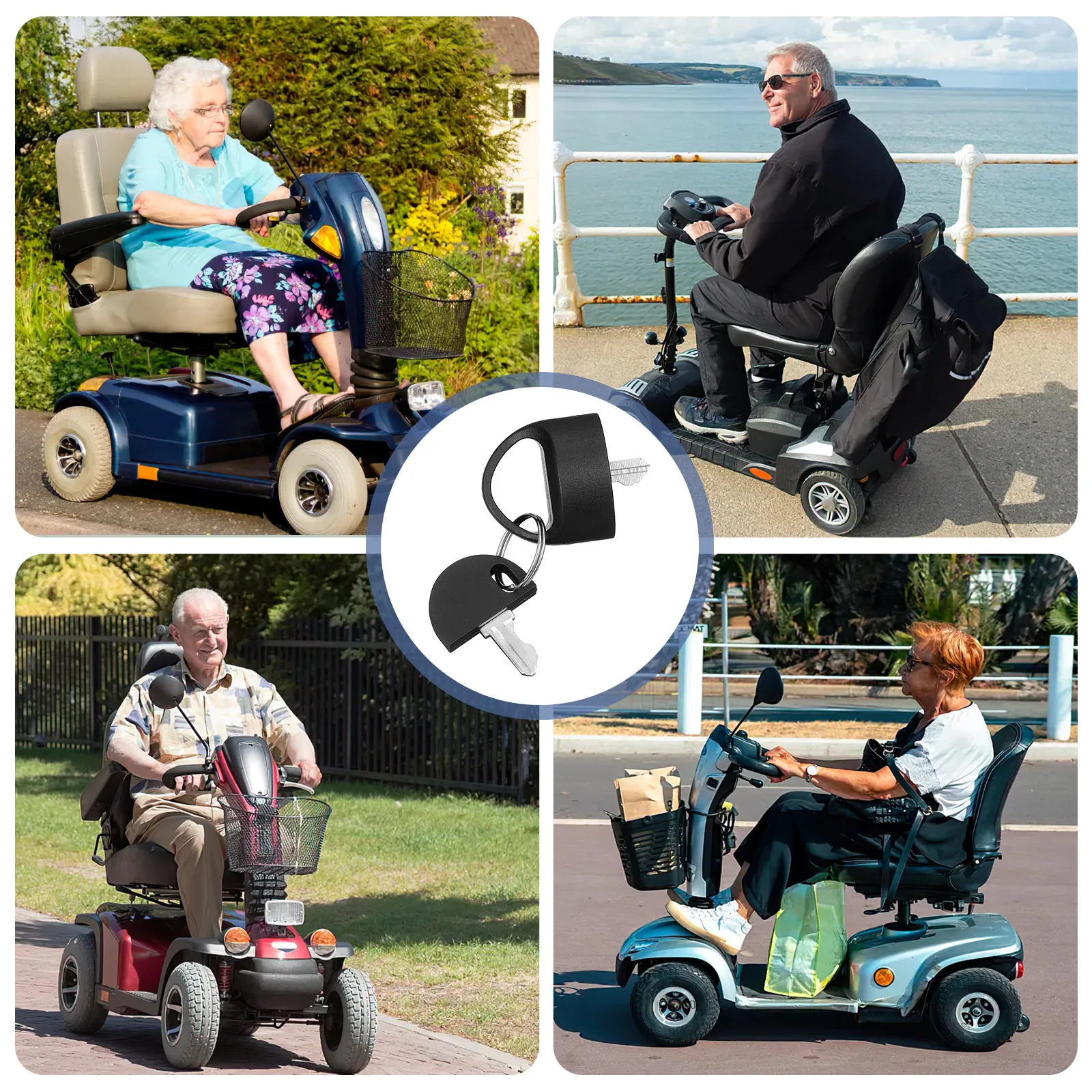 

Mobility Scooter Key Metal Replacement for Disabled Electric Wheelchair Travel Keys Outdoor Pride Convenient
