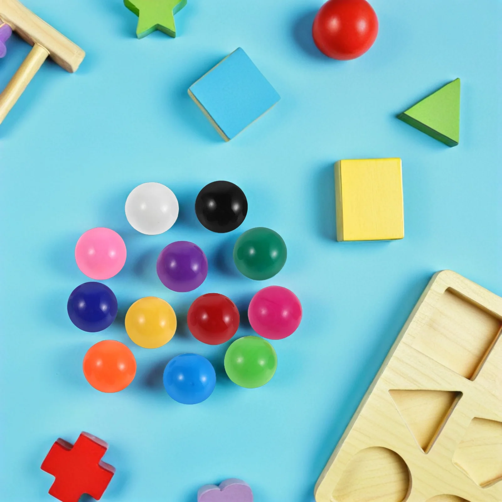 

120pcs Solid Colorful Educational Toys 15mm Math Learning Marbles Counting for Kids Game Teaching Aid Replacement Small
