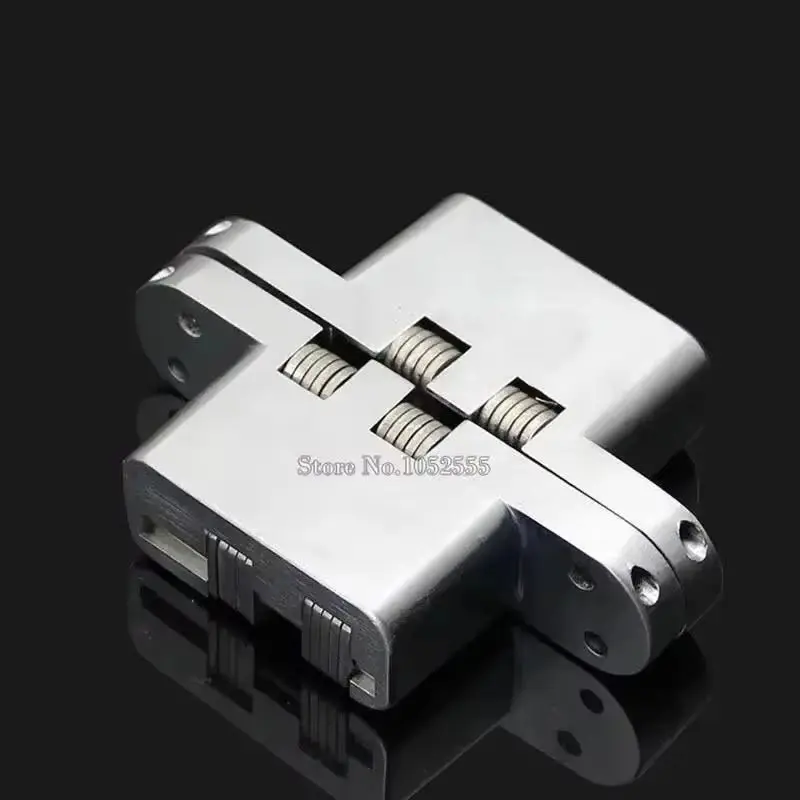 High Quality 2PCS Stainless Steel Heavy Hidden Cross Door Hinges Invisible Concealed Folding Door Hinges Loading 60KG/PCS