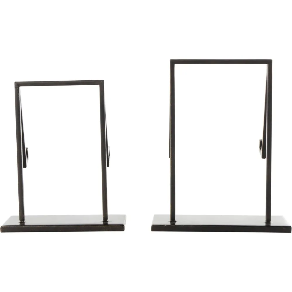 مجموعة حامل عرض معدني تجريدي حديث مكونة من قطعتين، حامل طاولة أسود لتزيين الصور الفنية #3