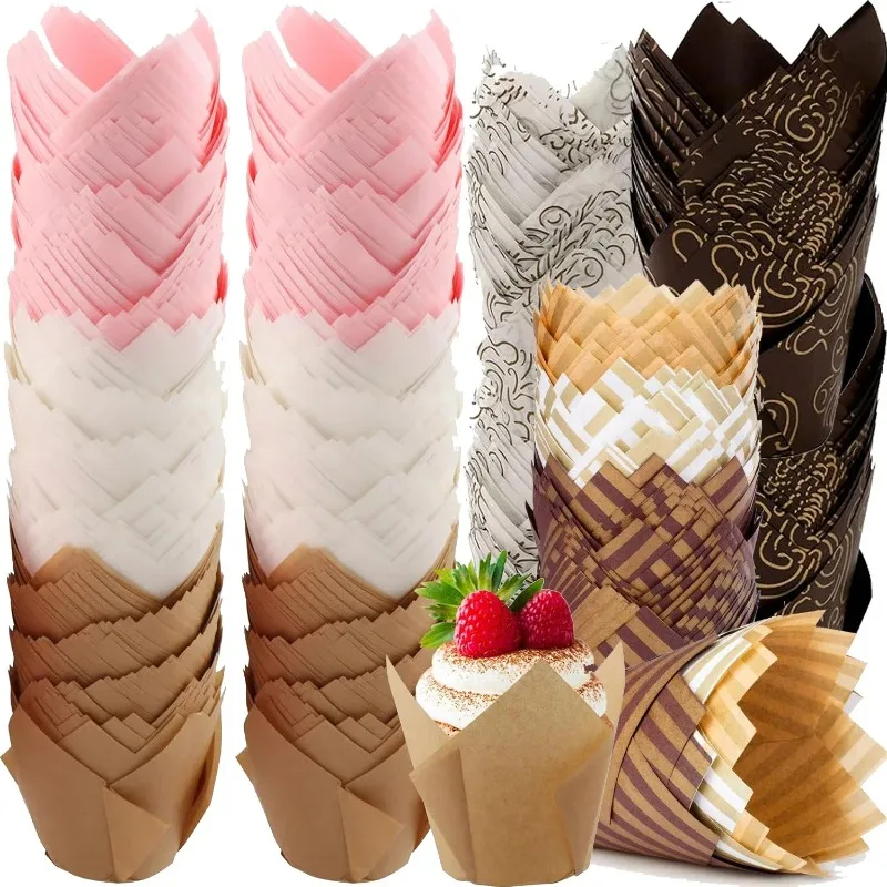 50pcs Newspaper Style Baking Cup Cupcake Liner Cupcake Wrapper Molde Cupcake Paper Cups Bakeware Tool for Wedding Birthday Party
