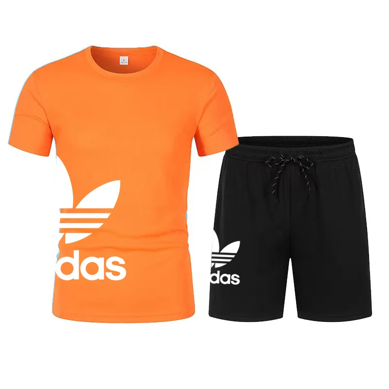 Conjuntos de treino casuais masculinos, camisas de manga curta e shorts esportivos, roupas masculinas de verão, conjuntos de corredores masculinos, S-4XL