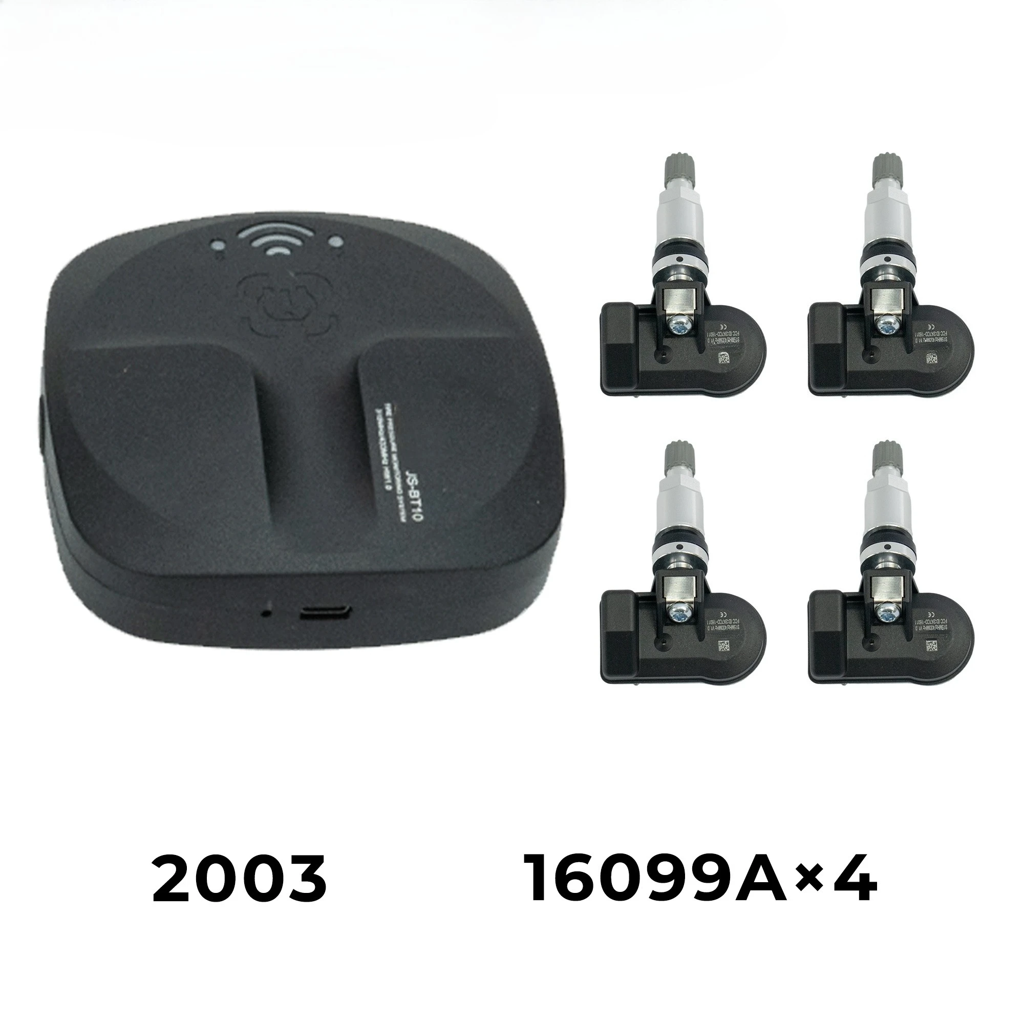 4pcs 1 Trigger Programmable TPMS Monitor Sensor System Black Aluminum 315 433MHz Digital Mobile App Programming for Phone