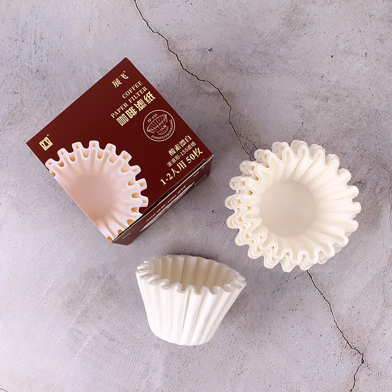 Zhanfei Packaging 50Pcs American Coffee Machine Filter Paper Cake Cup Hand-made Coffee Filter Paper Japanese Material