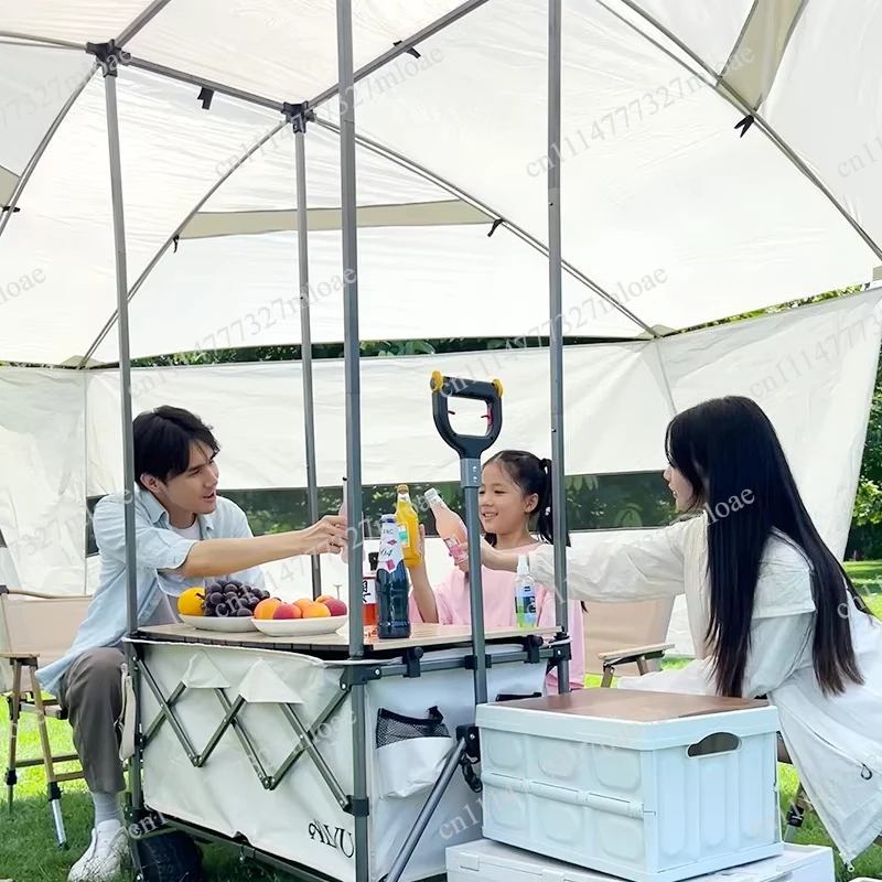 Portable folding camping awning 16 square meters with rubber and aluminum frame, suitable for outdoor camping, fishing and beach