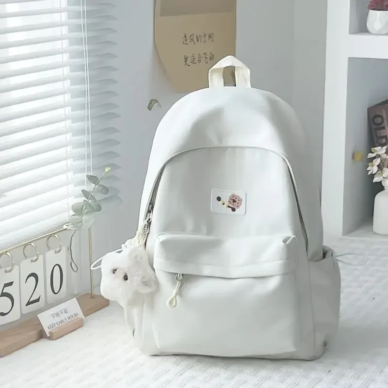 BOMO Cute Backpacks Women Kawaii Japanese Backpacks for Ladies 2024 Fashion Casual Versatile Solid Colour Nylon School Bag