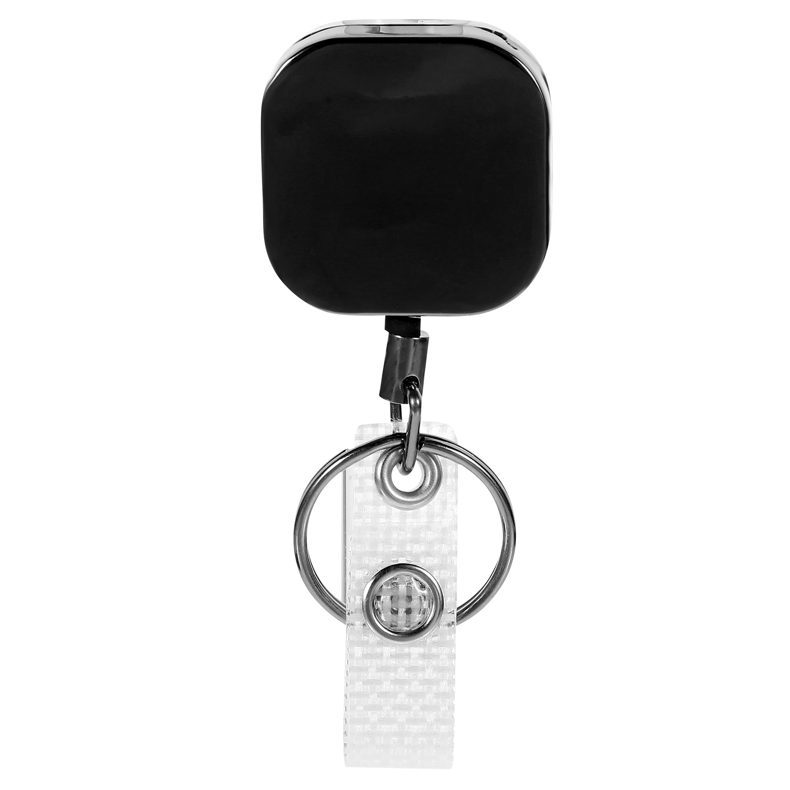 

Retractable Badge Holder Clip Black Zinc Alloy Key Chain ID Card Reel Nurse Pocket Office Supplies Students Teachers Use Badge