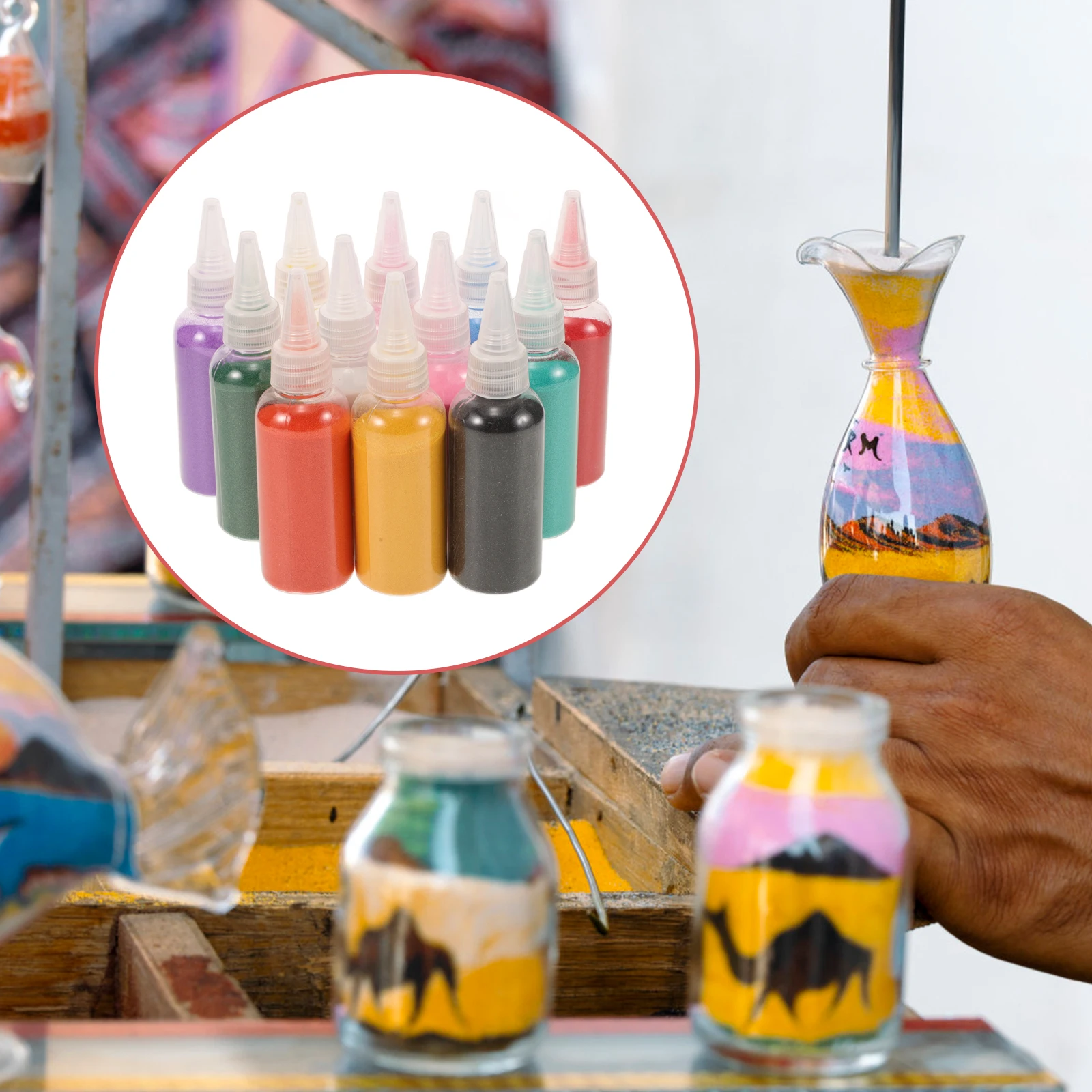 

12Pcs DIY Colorful Sand Art Supplies, Bright Colored Sand for Kids, Safe Crafting Materials for Creative Artistic Activities