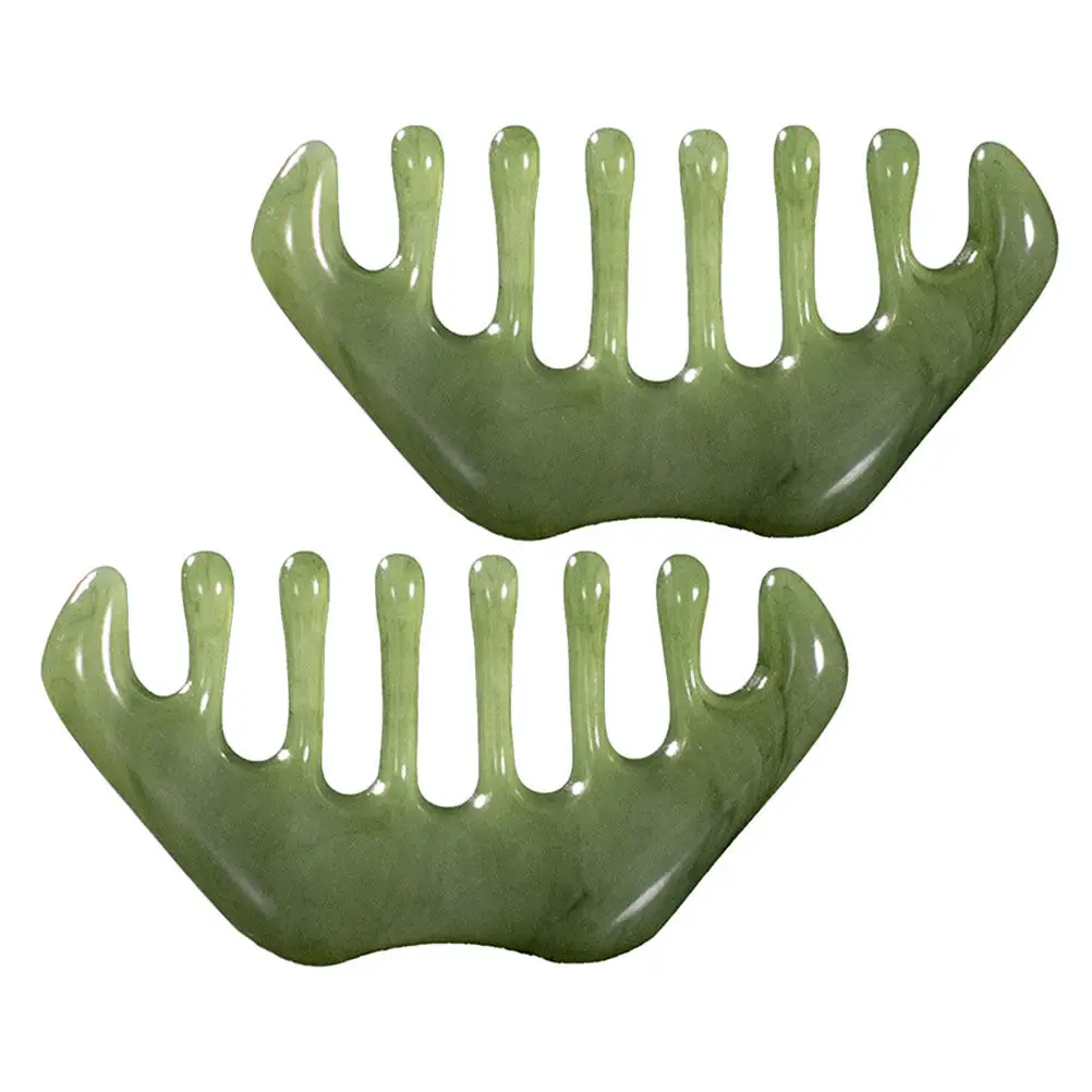 

2Pcs Head Massage Comb Beeswax Material Natural Hand-Carved Skin Care Comb for Family Gift Muscle Relaxing Tool Comfortable Use