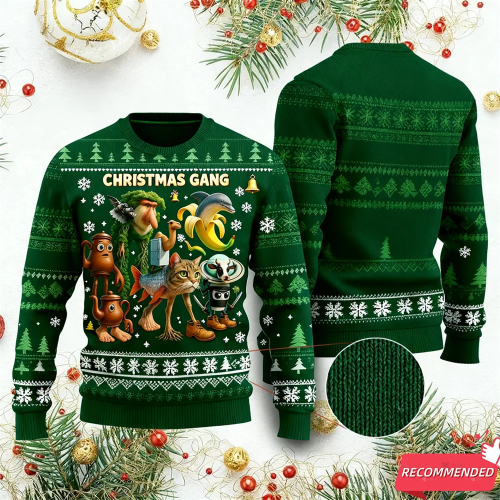 الإيطالية Brainrot الرجال الجرافيك أنيمي بلوزات مضحك القبيح عيد الميلاد سترة Harajuku موضة البلوز عيد الميلاد سترة الشارع للجنسين