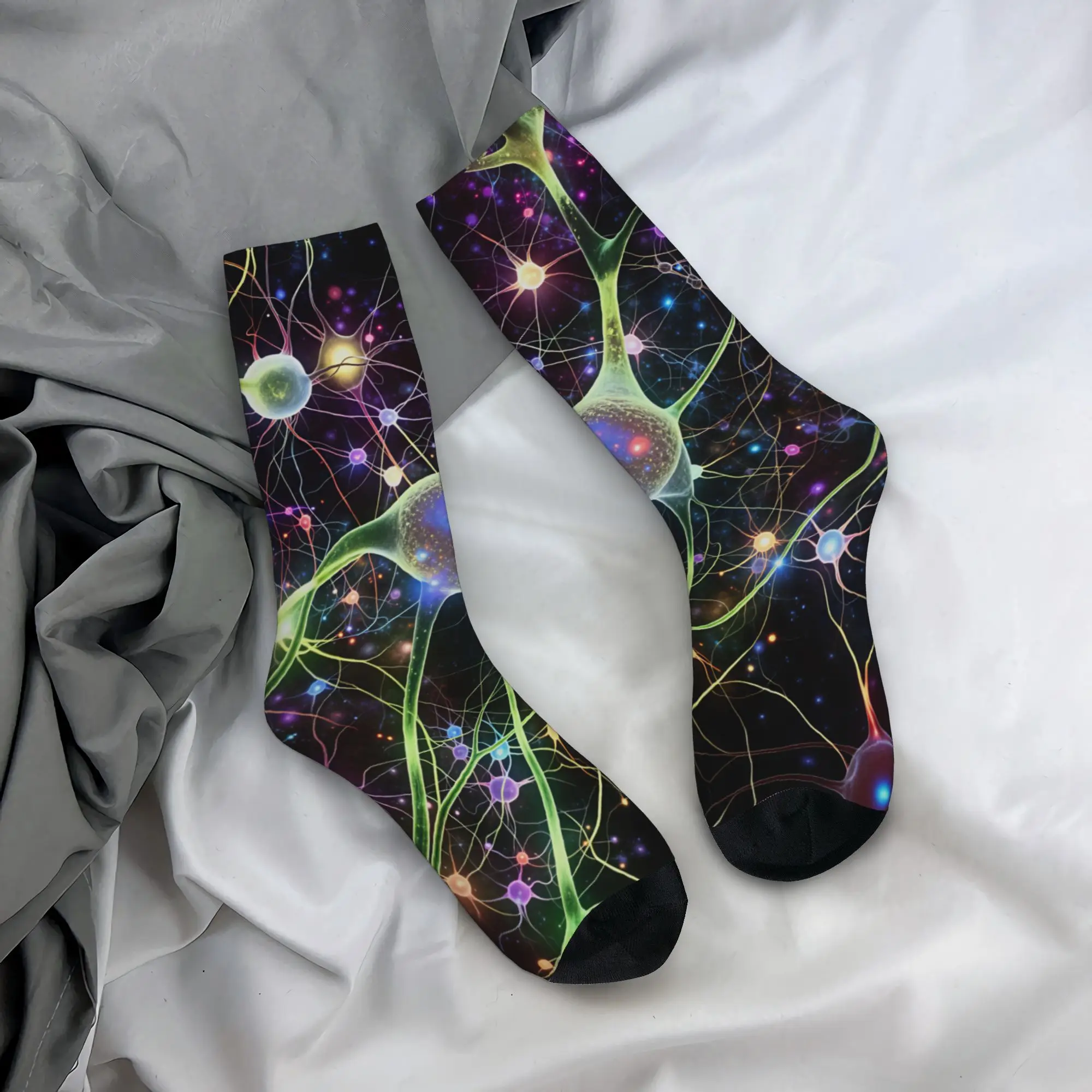 Neuro Brain Time! Let's Have Some Synapse Fun  Stockings  Funny Socks Adults Men Medium Soft Socks Winter Skateboard Design Non