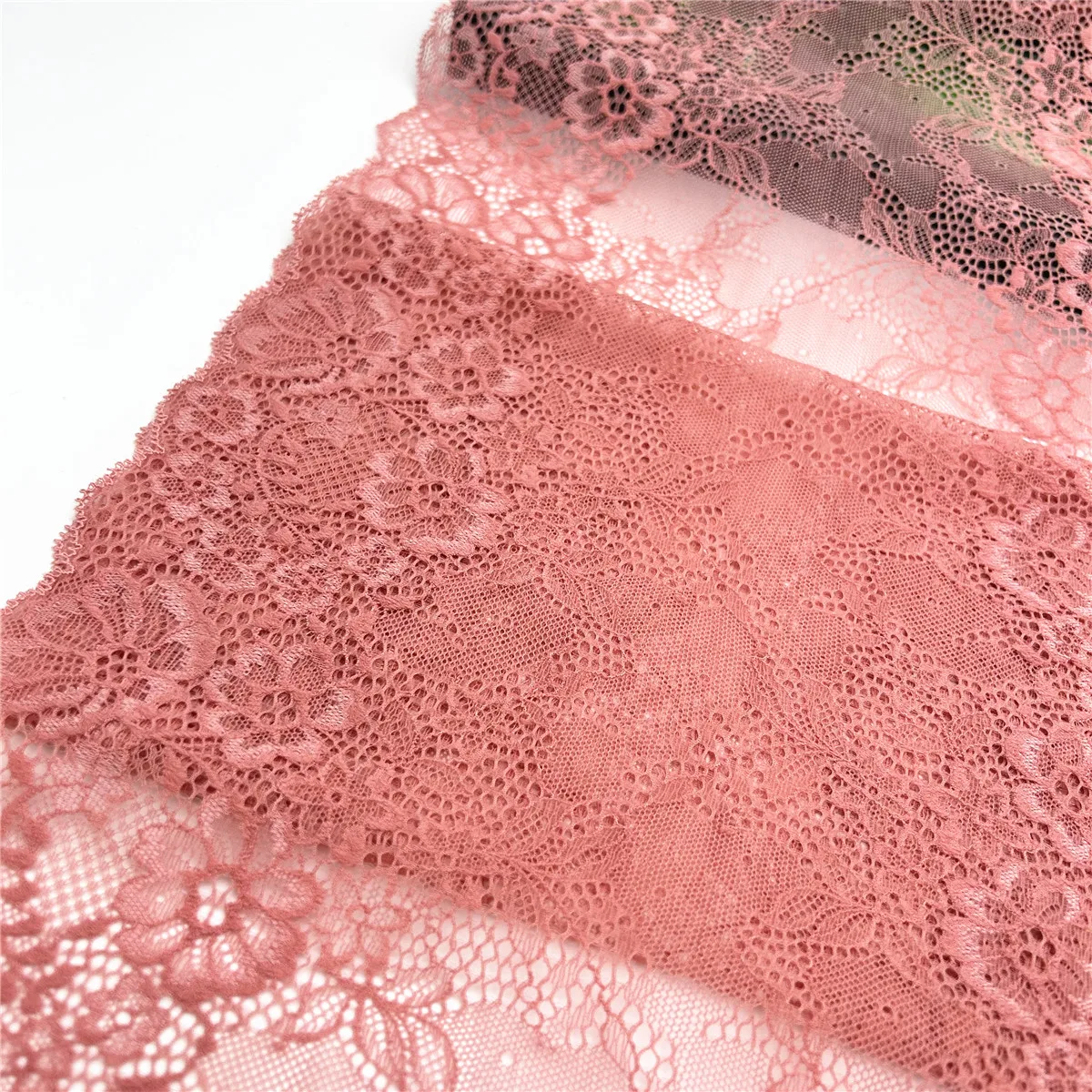 3M/lot Width 28.50cm Pink Blush Elastic Stretch Lace Trim For Clothing Accessories Dress Sewing Applique Costume Lace Fabric