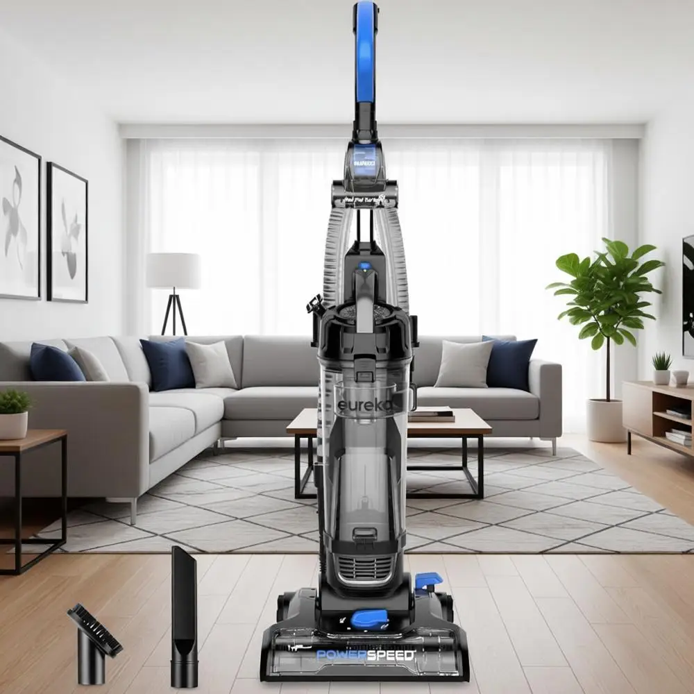 Lightweight Upright Vacuum Cleaner for Carpet and Hard Floor, Powerful Bagless Upright Vacuum Cleaner for Home Pets, NEU181A, Bl