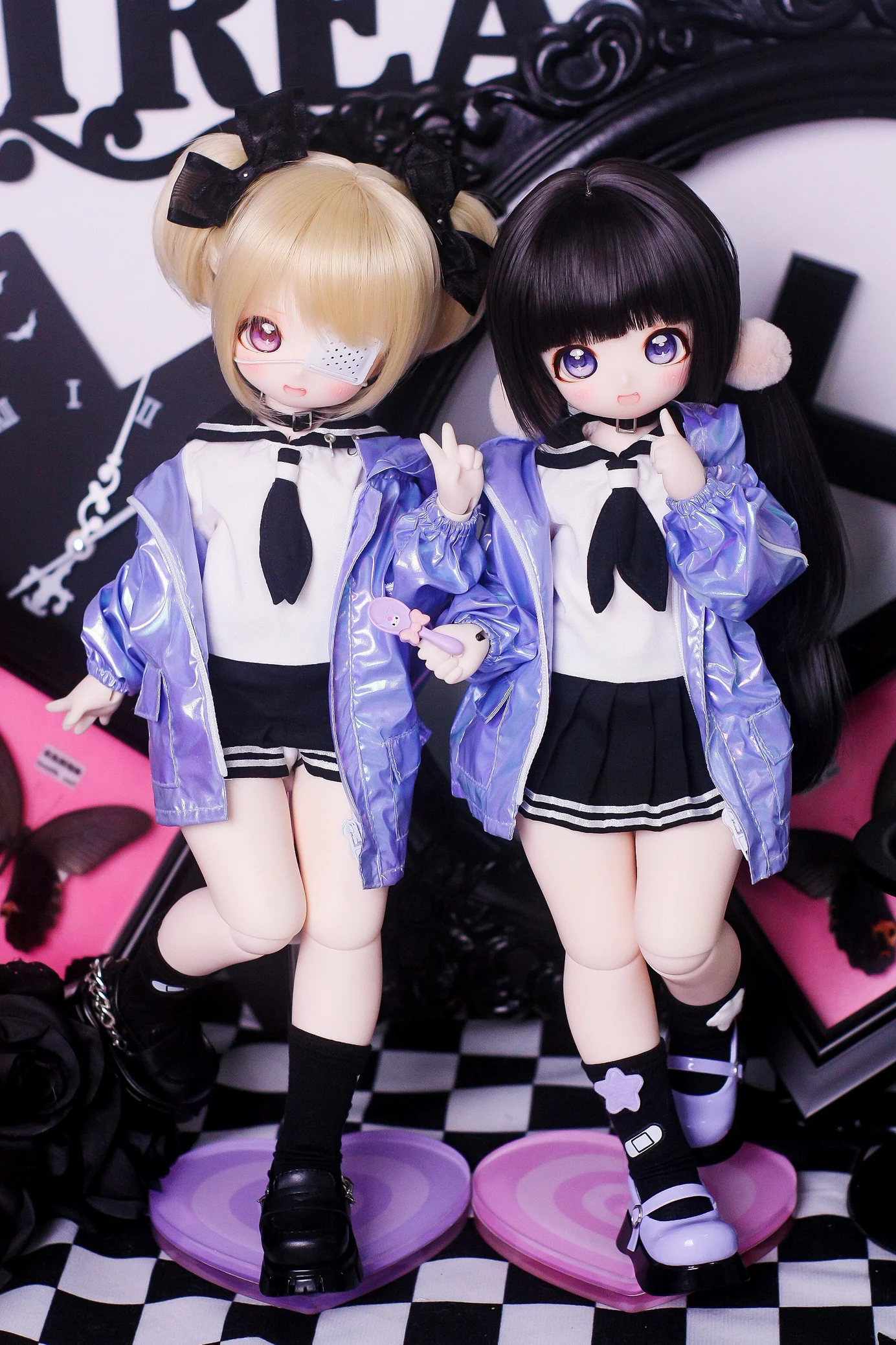 BJD doll clothes suitable for 1/4 size cute doll clothes sailor BJD doll clothes suit set doll accessories (5 points)