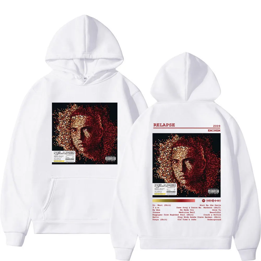 

Rapper Eminem Relapse Album Poster Print Hoodie Men's Women's Hip Hop Trend Vintage Sweatshirt Fashion High Quality Fleece Hoody